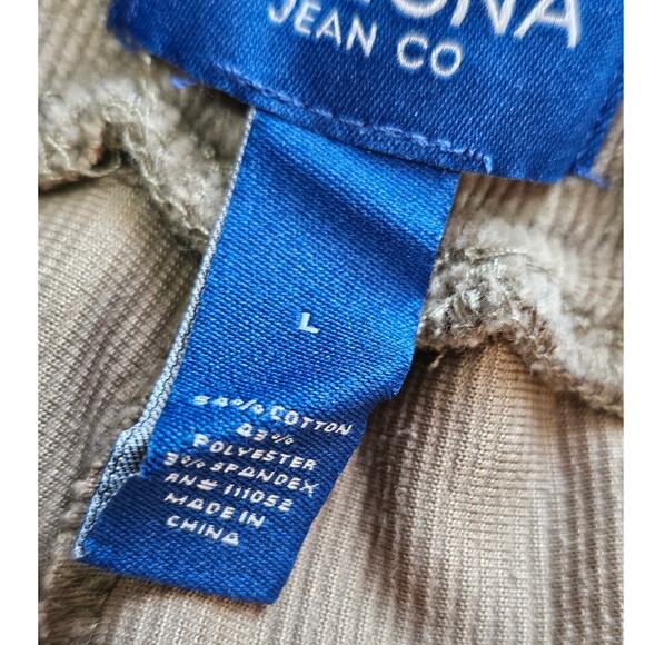 Arizona Jean Co lightweight corduroy flared pants Olive Green  Flared Wide Leg L - Picture 5 of 5